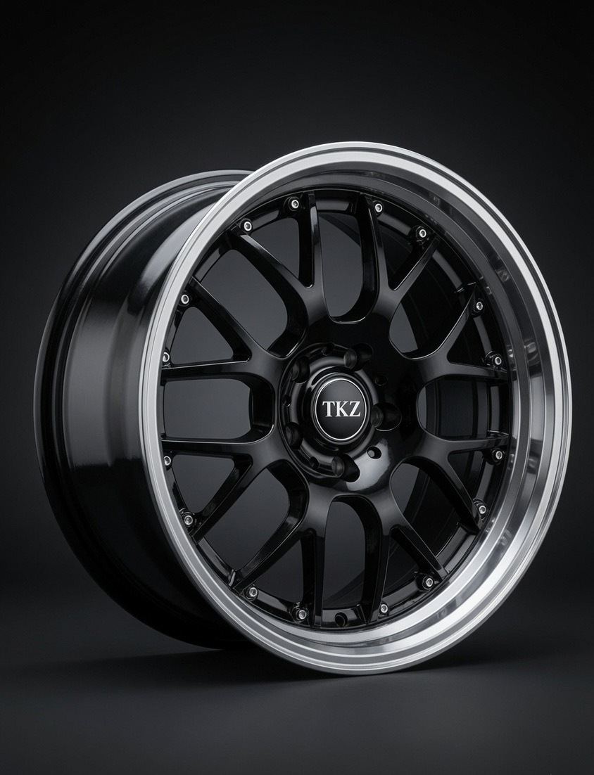 TKZ Vortex Flow 18-inch flow formed wheel in Black Machined Lip — product view 5