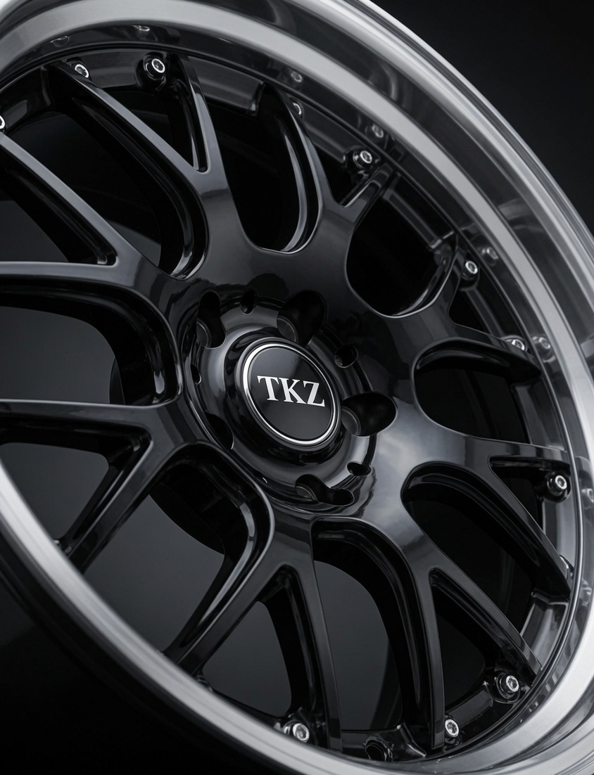 TKZ Vortex Flow 18-inch flow formed wheel in Black Machined Lip — product view 3
