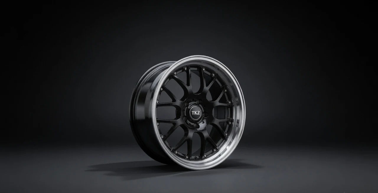 TKZ Vortex Flow 18-inch flow formed wheel in Black Machined Lip — product view 1