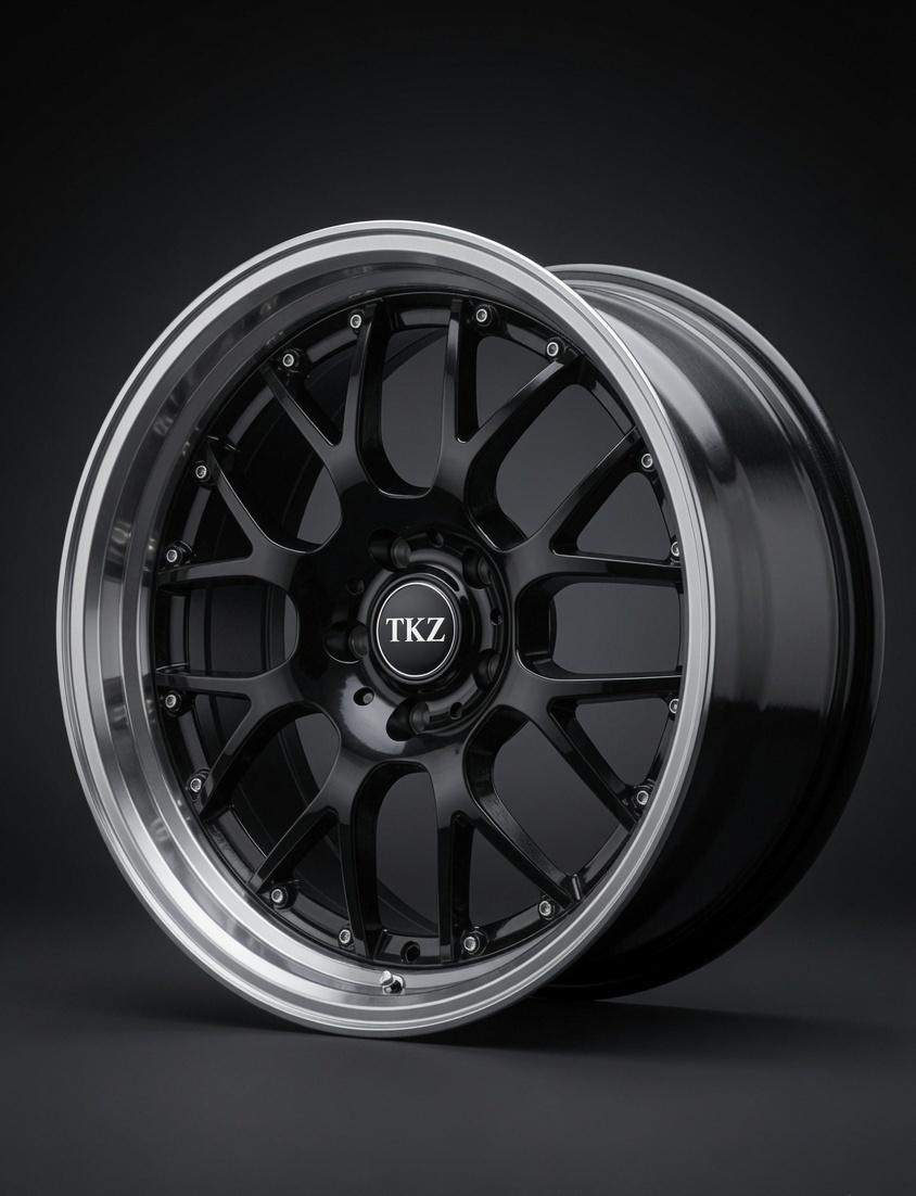 TKZ Vortex Flow 18-inch flow formed wheel in Black Machined Lip — product view 4